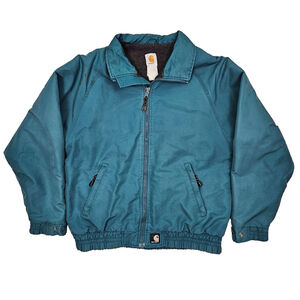 Vintage Carhartt Workshield Bomber Jacket Nylon Fleece Lined *Stained Flawed*